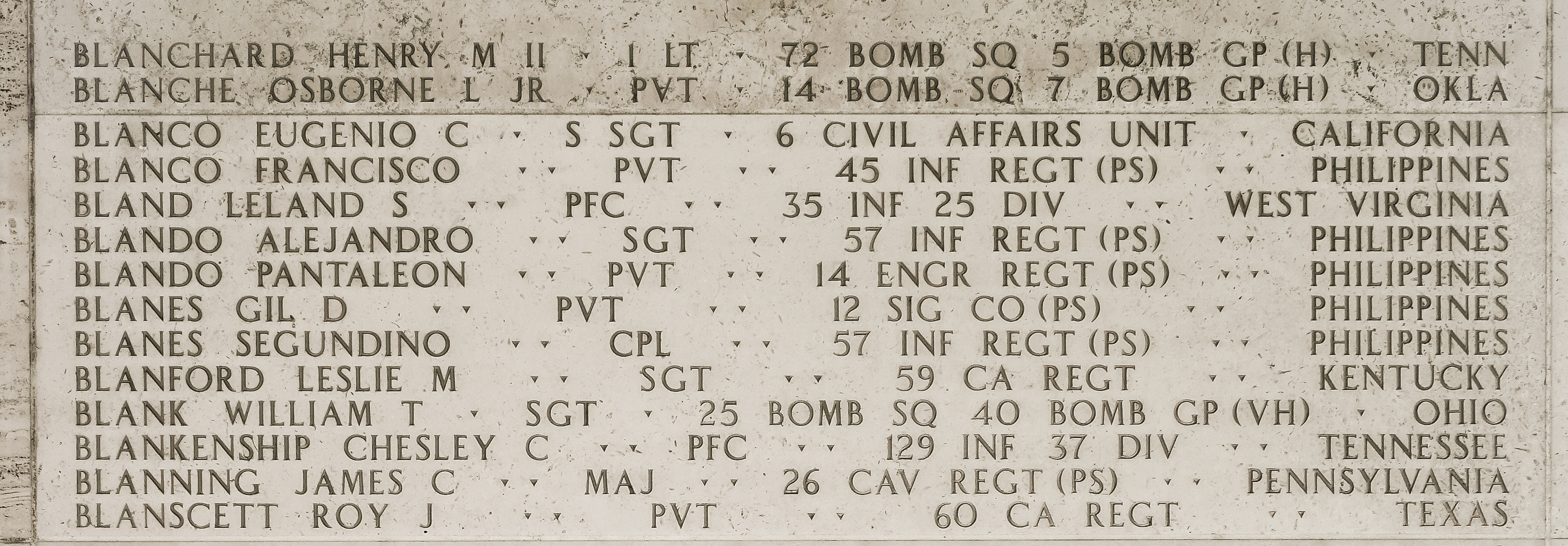 Henry M. Blanchard, First Lieutenant